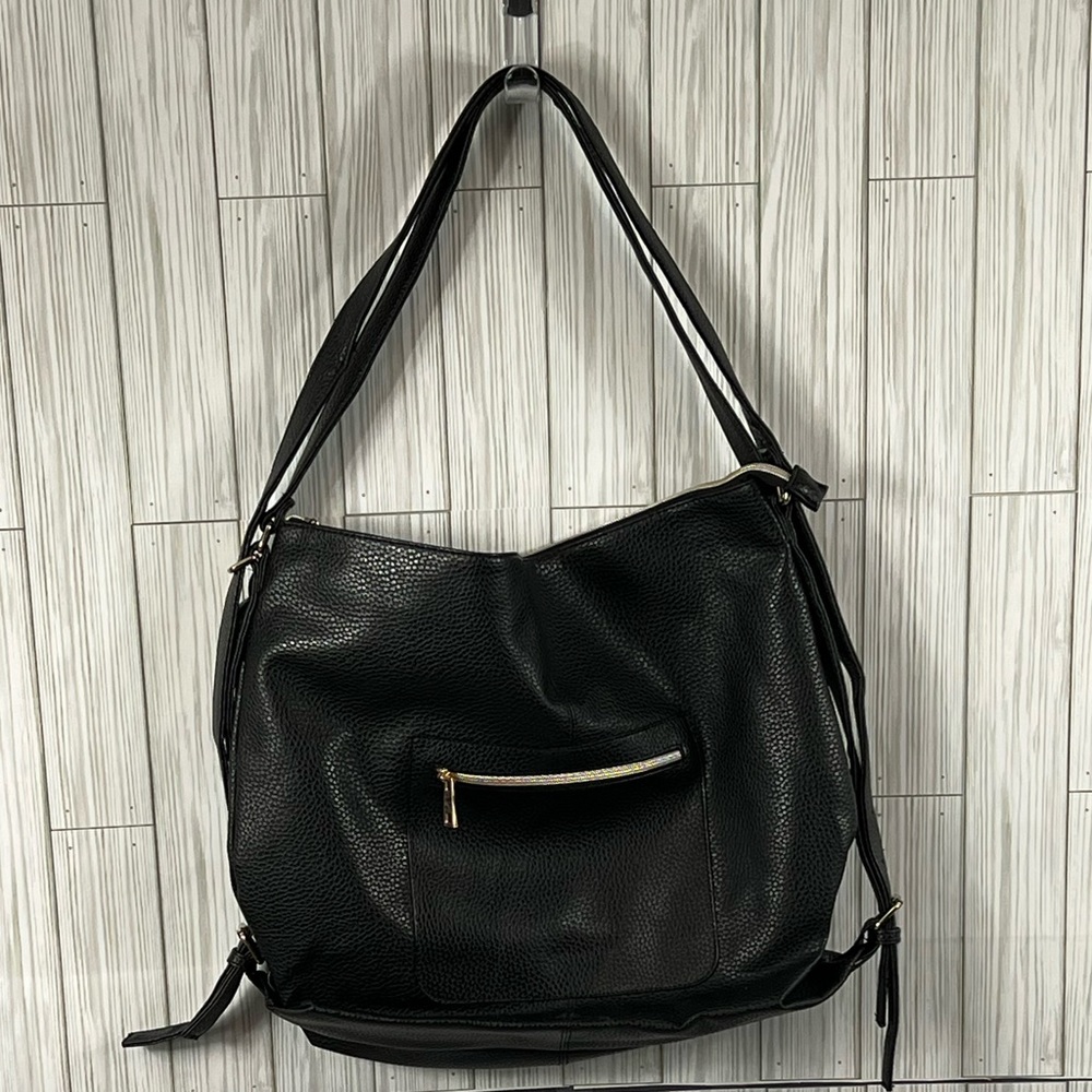 Large Black Pebbled Tote